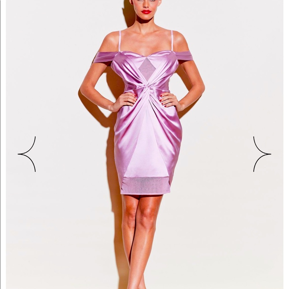 SILK & MESH DRAPED DRESS by Fleur du Mal